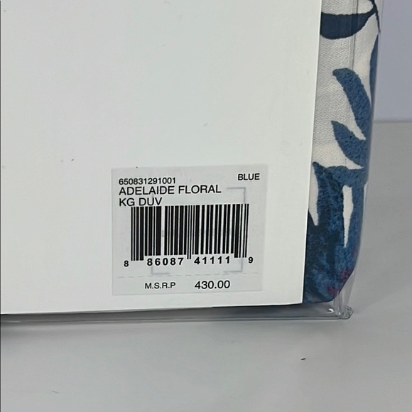 Ralph Lauren Adelaide King Duvet Cover Blue White Floral 108 x 96 NEW - Picture 5 of 12